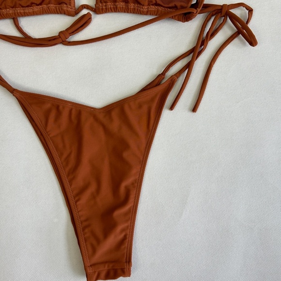 Icon Swim size XL two piece Sienna bikini amber brown padded tie closure NEW - Picture 8 of 12